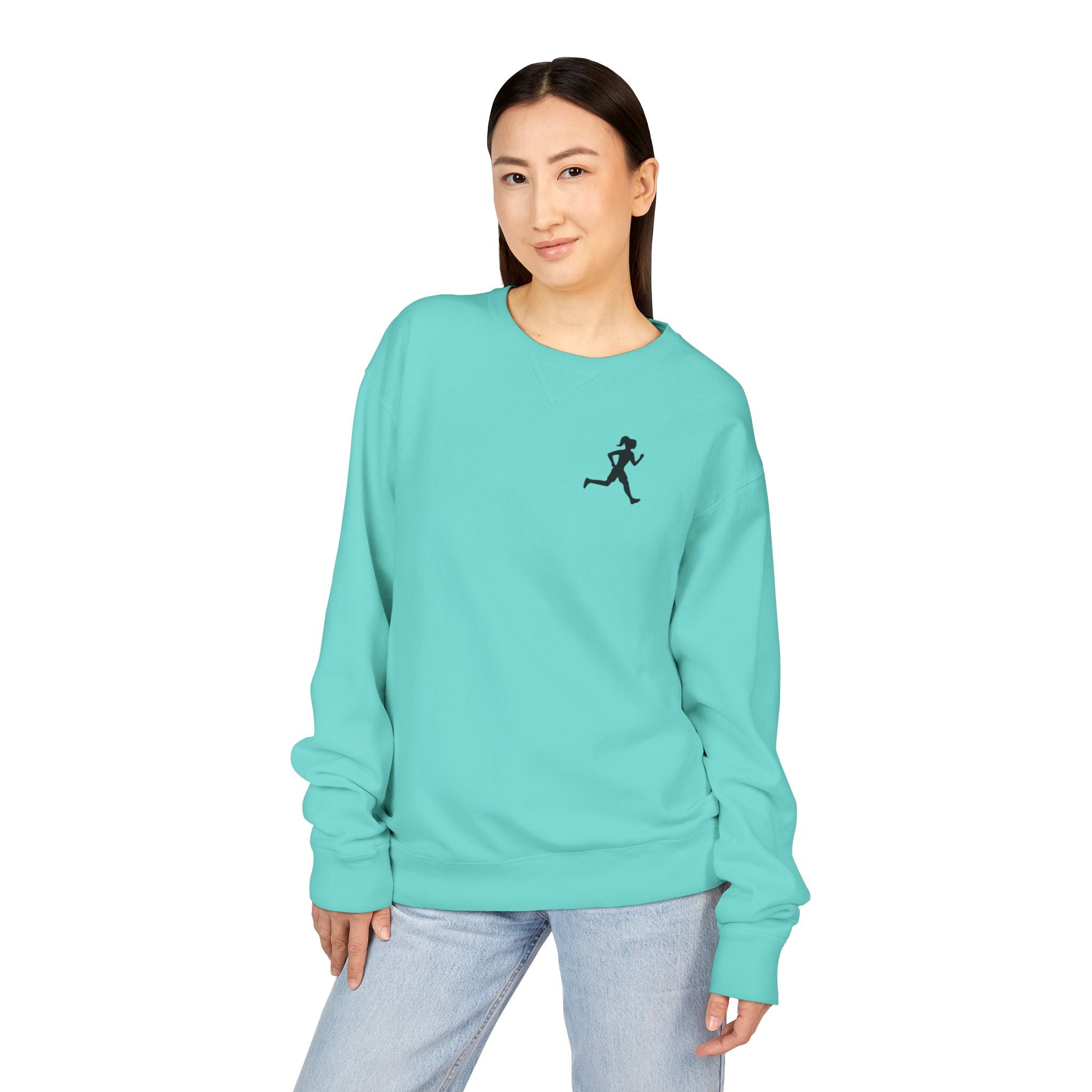 Motivational Run Crewneck Sweatshirt — "Run for Who You're Becoming"