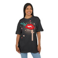Retro Graphic Lip Print Pump Cover