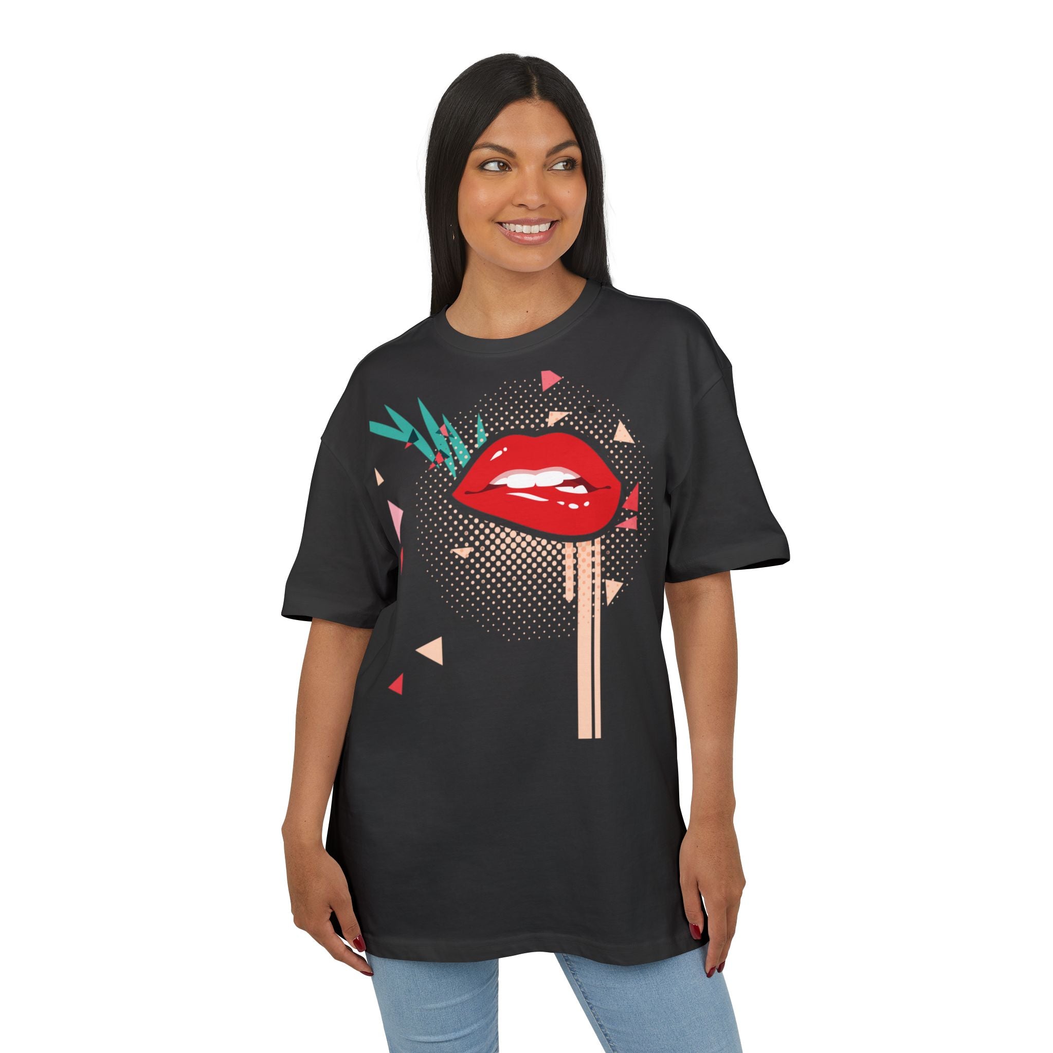 Retro Graphic Lip Print Pump Cover