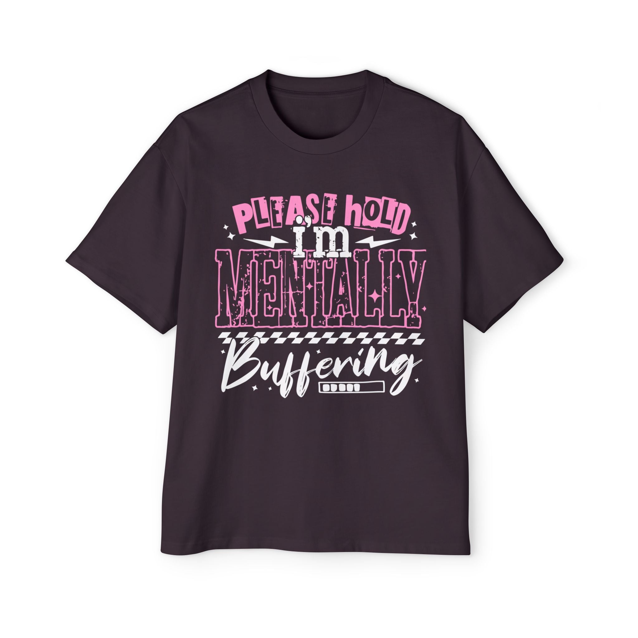 Please Hold Mentally Oversized Tee -Pink