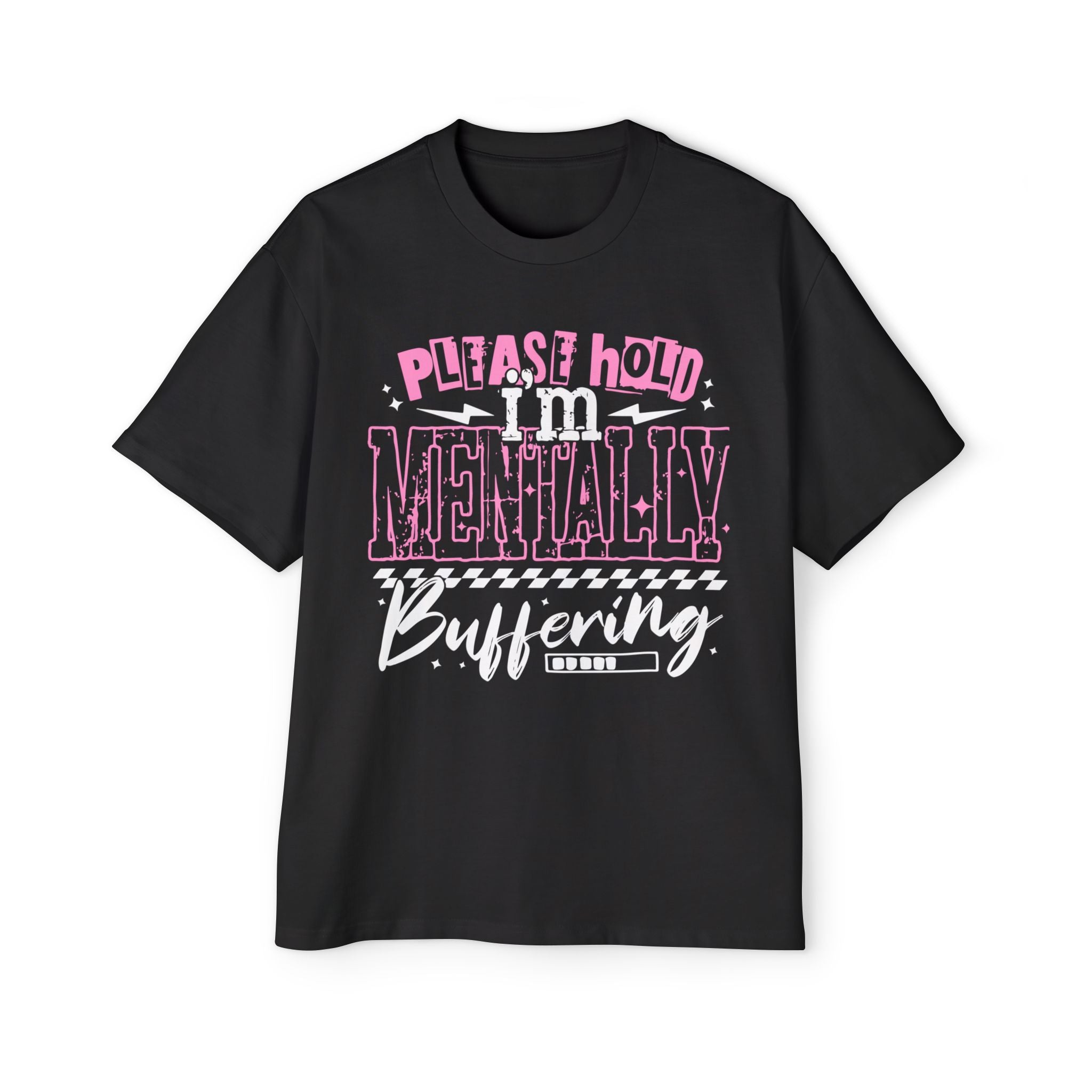 Please Hold Mentally Oversized Tee -Pink