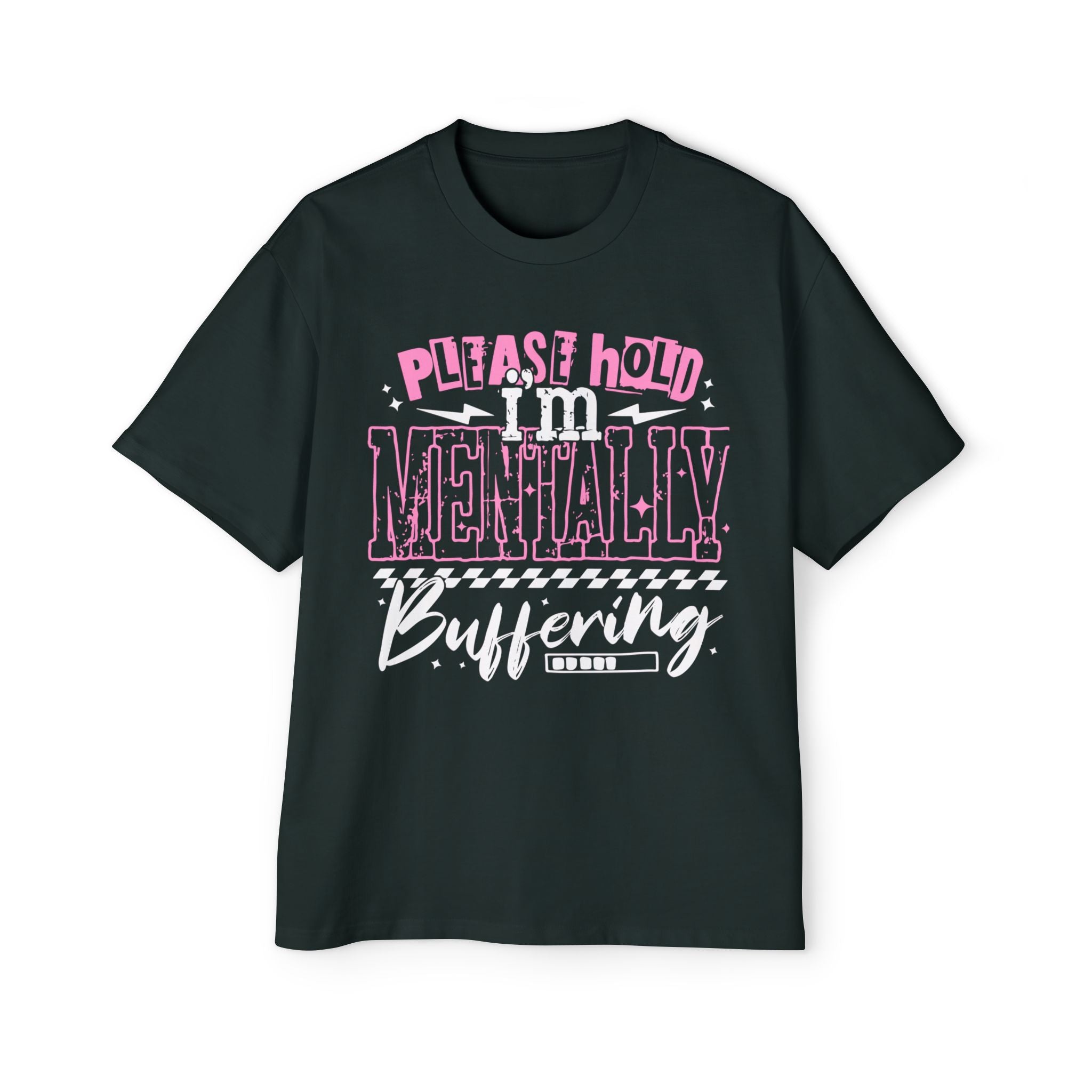 Please Hold Mentally Oversized Tee -Pink