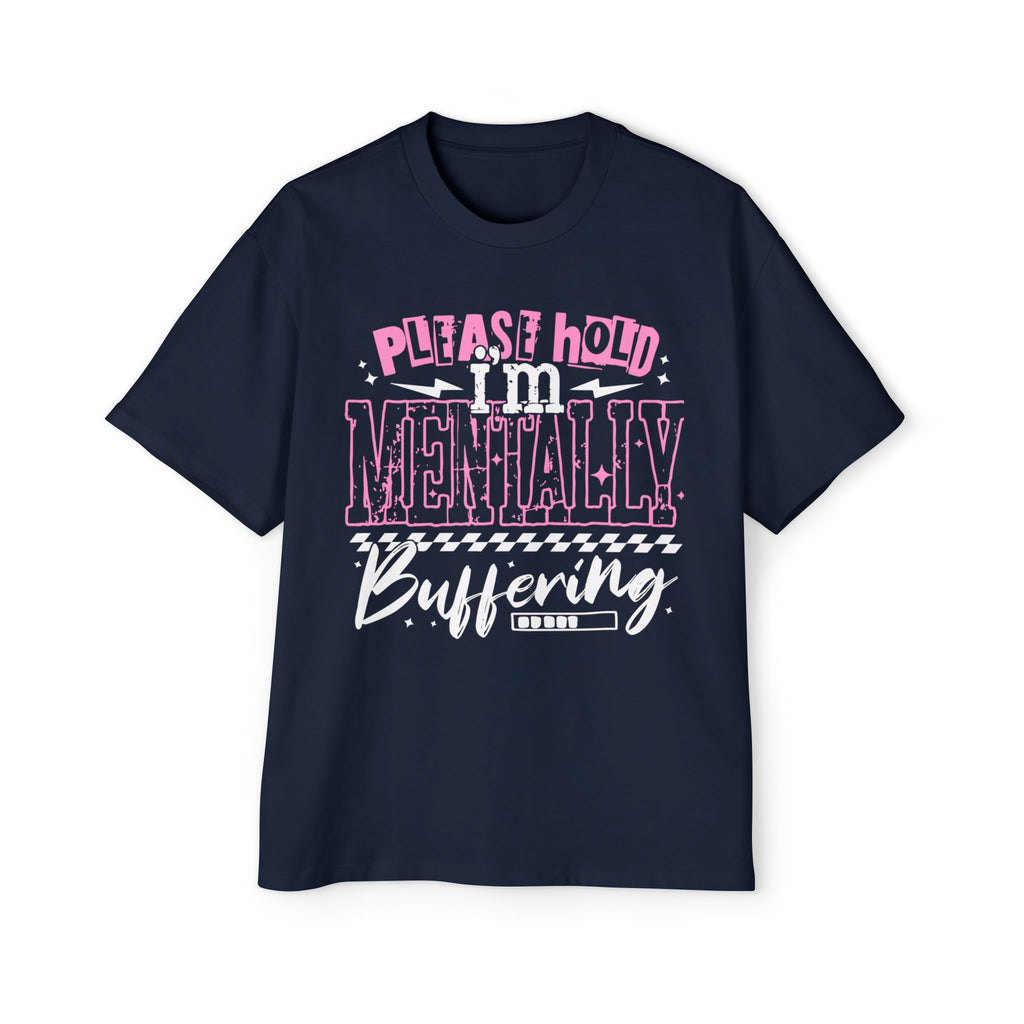 Please Hold Mentally Oversized Tee -Pink