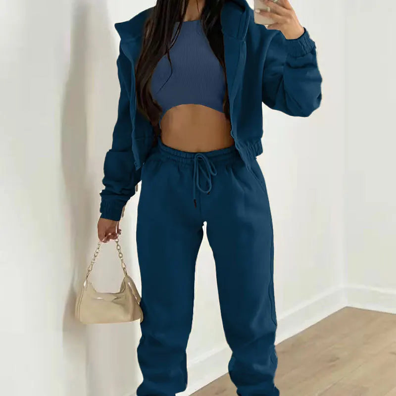 Hot Women Clothing Autumn Winter Jogger Set Hoodie Sports Outfits Casual Women's 3 Pieces Sets
