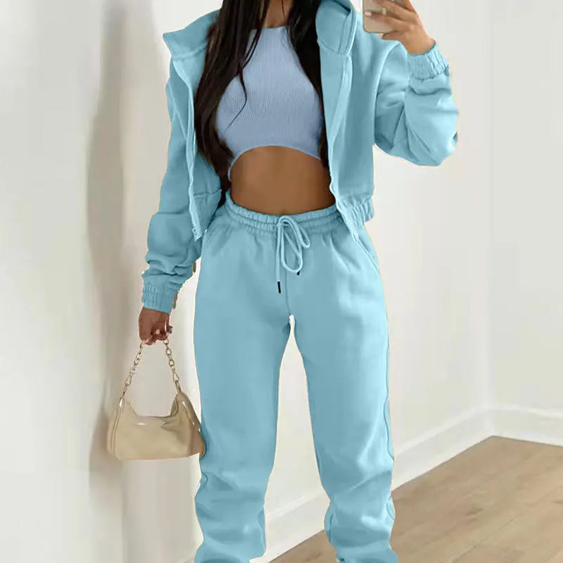 Hot Women Clothing Autumn Winter Jogger Set Hoodie Sports Outfits Casual Women's 3 Pieces Sets