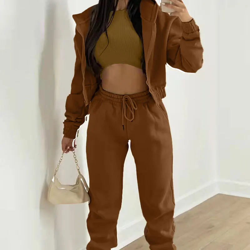 Hot Women Clothing Autumn Winter Jogger Set Hoodie Sports Outfits Casual Women's 3 Pieces Sets