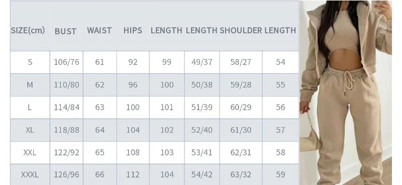 Hot Women Clothing Autumn Winter Jogger Set Hoodie Sports Outfits Casual Women's 3 Pieces Sets