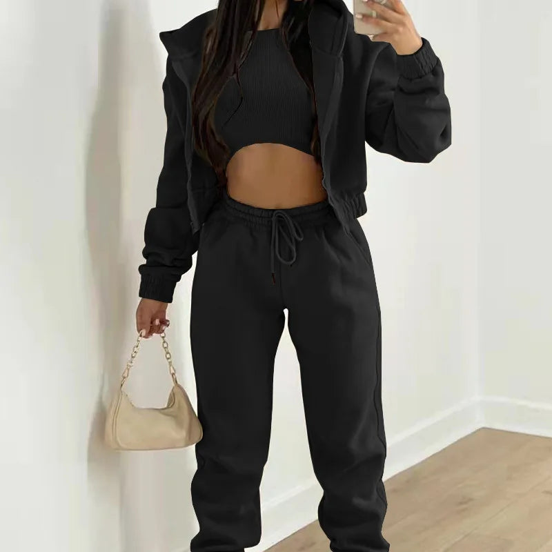 Hot Women Clothing Autumn Winter Jogger Set Hoodie Sports Outfits Casual Women's 3 Pieces Sets